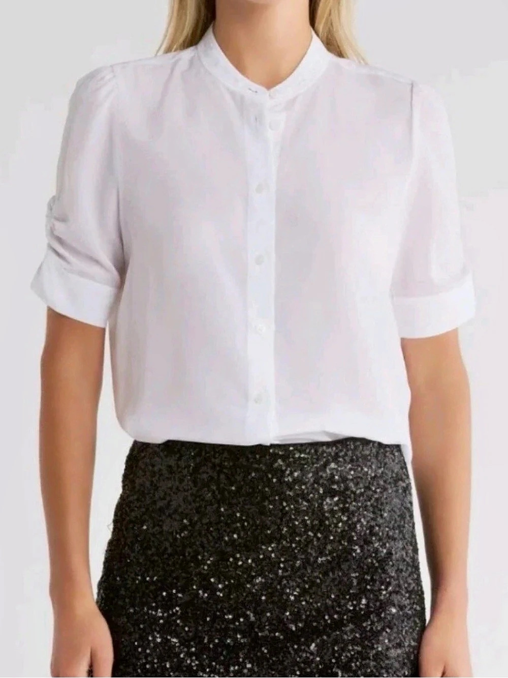 Frame The Frankie Shirt Button Front White XL NWT